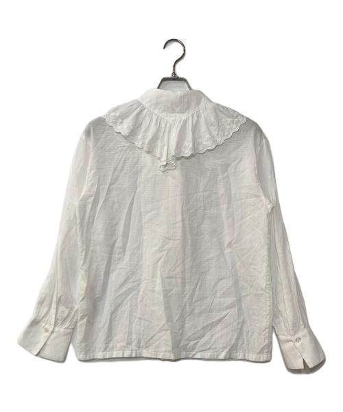 IENA（イエナ）IENA (イエナ) ドビーカットワークフリルブラウス ホワイト サイズ:記載なしの古着・服飾アイテム