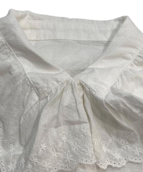 IENA（イエナ）IENA (イエナ) ドビーカットワークフリルブラウス ホワイト サイズ:記載なしの古着・服飾アイテム
