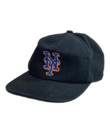 NISSI CAPS×MONDAYSUCK（ニッシ キャップ×マンデーサック）の古着「NYロゴキャップ　コラボベースボールキャップ」｜ブラック