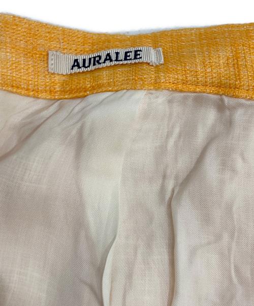 AURALEE（オーラリー）AURALEE (オーラリー) Linen Double Face Fringe Skirt リネンロングスカート イエロー サイズ:1の古着・服飾アイテム
