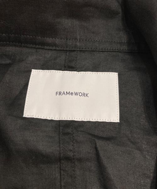 FRAMeWORK（フレームワーク）FRAMeWORK (フレームワーク) ラミースタンドブルゾン　【洗濯機洗い可能】 ブラック サイズ:Ｆの古着・服飾アイテム
