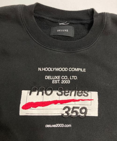 DELUXE（デラックス）Deluxe (デラックス) N.HOOLYWOOD (エヌ ハリウッド) クルーネックスウェット ブラック サイズ:38の古着・服飾アイテム