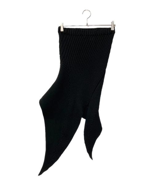 ISSEY MIYAKE（イッセイミヤケ）ISSEY MIYAKE (イッセイミヤケ) アシンメトリーリブスカート ブラック サイズ:2の古着・服飾アイテム