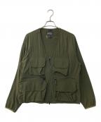 Manastashマナスタッシュ）の古着「ストレッチカーディガン MT.STREAM SHIRTS」｜グリーン