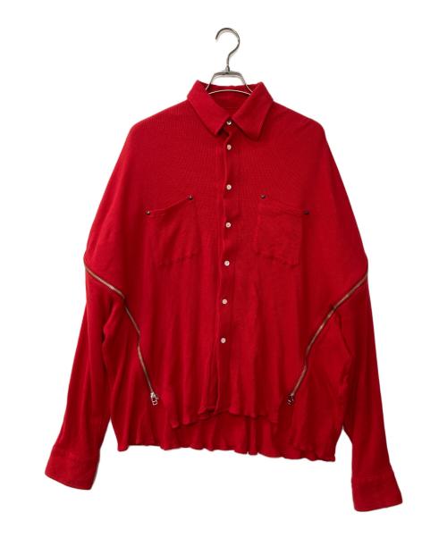 FACETASM（ファセッタズム）FACETASM (ファセッタズム) ZIP SHIRT レッド サイズ:3の古着・服飾アイテム