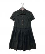 Vivienne Westwood RED LABELヴィヴィアンウエストウッドレッドレーベル）の古着「オーブ刺繍丸襟ワンピース」｜ブラック