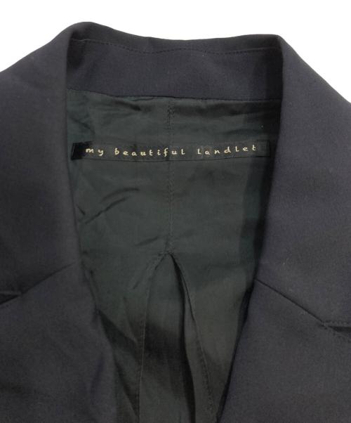 My Beautiful Landlet（マイビューティフルランドレット）My Beautiful Landlet (マイビューティフルランドレット) WASHABLE WOOL BIG JACKET ウォッシャブル ウール ビッグ ジャケット ネイビーの古着・服飾アイテム
