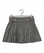 HER LIP TOハーリップトゥ）の古着「Vienna Pleated Mini Skirt ウィーンプリーツミニスカート　チェック柄 1253304098」｜ブラック
