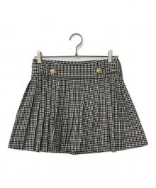 HER LIP TO（ハーリップトゥ）の古着「Vienna Pleated Mini Skirt ウィーンプリーツミニスカート　チェック柄 1253304098」｜ブラック
