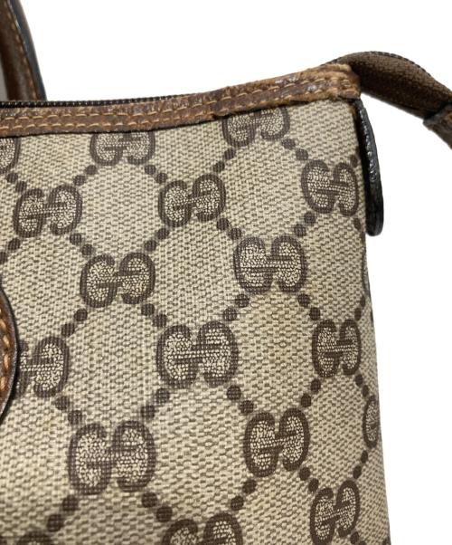 GUCCI（グッチ）GUCCI (グッチ) GGスプリームトートバッグ ブラウン×ベージュの古着・服飾アイテム