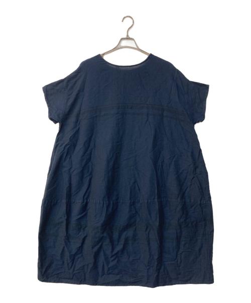 tamaki niime（タマキ ニイメ）tamaki niime (タマキ ニイメ) 半袖コットンワンピース ネイビー サイズ:記載なしの古着・服飾アイテム