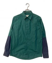 MARNI（マルニ）の古着「袖切替 比翼シャツ」｜グリーン