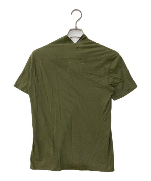 Maison Margiela（メゾンマルジェラ）Maison Margiela (メゾンマルジェラ) 変形VネックTシャツ オリーブ サイズ:46の古着・服飾アイテム