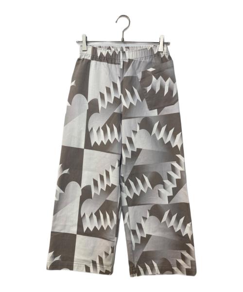 me ISSEY MIYAKE（ミーイッセイ ミヤケ）me ISSEY MIYAKE (ミーイッセイ ミヤケ) コットン混トロンプルイユプリントストレッチパンツ ホワイト サイズ:-の古着・服飾アイテム
