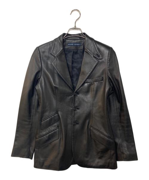 RALPH LAUREN（ラルフローレン）RALPH LAUREN (ラルフローレン) ラムレザー テーラードジャケット ブラック サイズ:9の古着・服飾アイテム