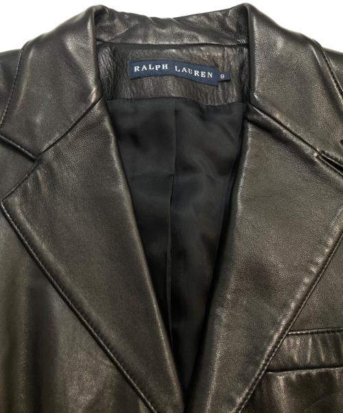 RALPH LAUREN（ラルフローレン）RALPH LAUREN (ラルフローレン) ラムレザー テーラードジャケット ブラック サイズ:9の古着・服飾アイテム