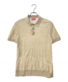 DIESEL（ディーゼル）の古着「K-Danny ダメージ ショートスリーブ ポロシャツ」｜ベージュ