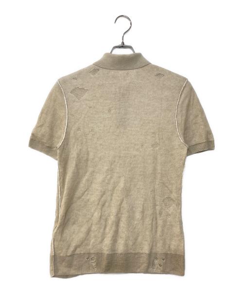 DIESEL（ディーゼル）DIESEL (ディーゼル) K-Danny ダメージ ショートスリーブ ポロシャツ ベージュ サイズ:XSの古着・服飾アイテム