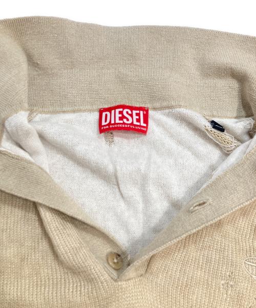 DIESEL（ディーゼル）DIESEL (ディーゼル) K-Danny ダメージ ショートスリーブ ポロシャツ ベージュ サイズ:XSの古着・服飾アイテム