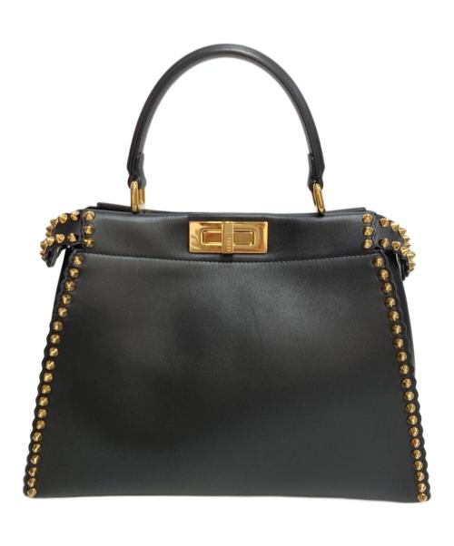 FENDI（フェンディ）FENDI (フェンディ) ピーカブー スタッズ ハンドバッグ ブラックの古着・服飾アイテム