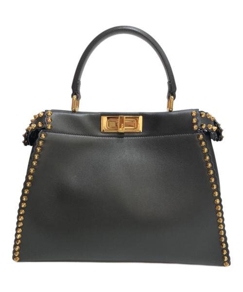 FENDI（フェンディ）FENDI (フェンディ) ピーカブー スタッズ ハンドバッグ ブラックの古着・服飾アイテム