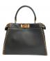 FENDI (フェンディ) ピーカブー スタッズ ハンドバッグ ブラック：130000円
