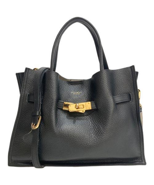 VIOLAd'ORO（ヴィオラドーロ）VIOLAd'ORO (ヴィオラドーロ) TRERO 2WAYレザートートバッグ ブラックの古着・服飾アイテム