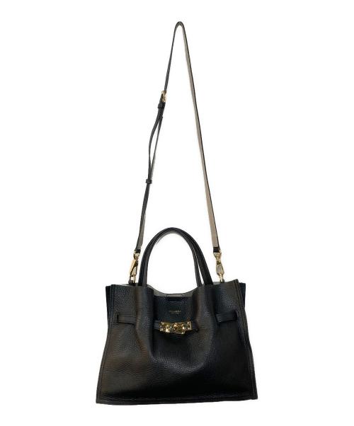 VIOLAd'ORO（ヴィオラドーロ）VIOLAd'ORO (ヴィオラドーロ) TRERO 2WAYレザートートバッグ ブラックの古着・服飾アイテム