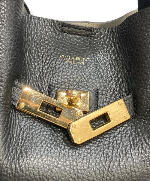 VIOLAd'ORO（ヴィオラドーロ）VIOLAd'ORO (ヴィオラドーロ) TRERO 2WAYレザートートバッグ ブラックの古着・服飾アイテム