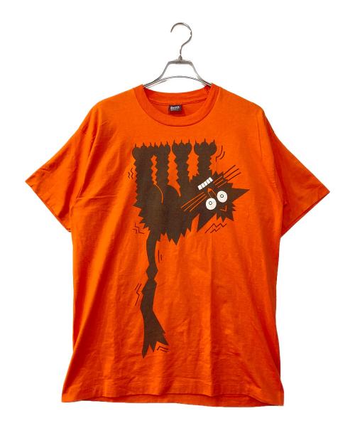 FRUIT OF THE LOOM（フルーツオブザルーム）FRUIT OF THE LOOM (フルーツオブザルーム) Bill the Cat TEE/痺れ猫 Tシャツ オレンジ サイズ:XLの古着・服飾アイテム