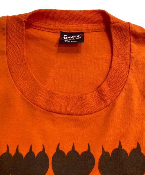 FRUIT OF THE LOOM（フルーツオブザルーム）FRUIT OF THE LOOM (フルーツオブザルーム) Bill the Cat TEE/痺れ猫 Tシャツ オレンジ サイズ:XLの古着・服飾アイテム