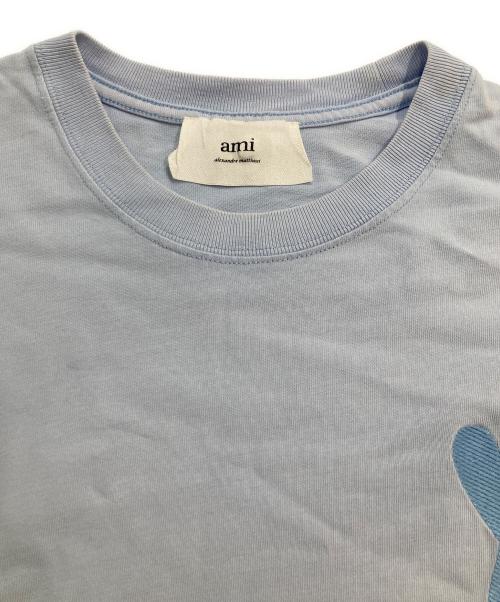 AMI Alexandre Mattiussi（アミアレクサンドルマテュッシ）AMI Alexandre Mattiussi (アミアレクサンドルマテュッシ) ハートロゴ刺繍Tシャツ ブルー サイズ:Sの古着・服飾アイテム