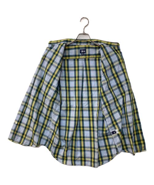 stussy（ステューシー）stussy (ステューシー) 90’sチェックシャツ ブルー×イエロー サイズ:Mの古着・服飾アイテム