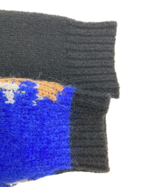 DSQUARED2（ディースクエアード）DSQUARED2 (ディースクエアード) Earth View Pullover/モヘヤ混ニット ブラック×ブルー サイズ:Sの古着・服飾アイテム