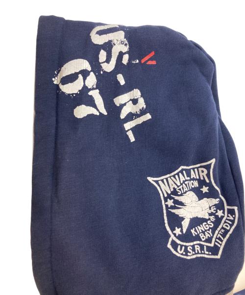 POLO RALPH LAUREN（ポロ・ラルフローレン）POLO RALPH LAUREN (ポロ・ラルフローレン) プルオーバープリントフーディー ネイビー×グレー サイズ:XSの古着・服飾アイテム