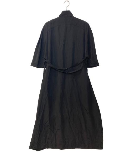 JIL SANDER（ジルサンダー）JIL SANDER (ジルサンダー) リネン レーヨン スキッパーワンピース ブラック サイズ:32の古着・服飾アイテム
