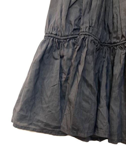 merlette（マーレット）merlette (マーレット) コットン シルク ティアードワンピース ブラック サイズ:記載なしの古着・服飾アイテム