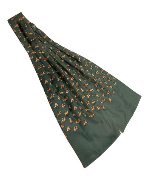 HERMES（エルメス）HERMES (エルメス) 総柄シルクスカーフ/Croix des Gardes グリーンの古着・服飾アイテム