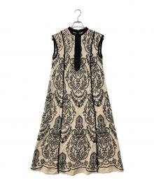 Ameri（アメリ）の古着「DAMASK EMBROIDERY LINEN DRESS」｜アイボリー