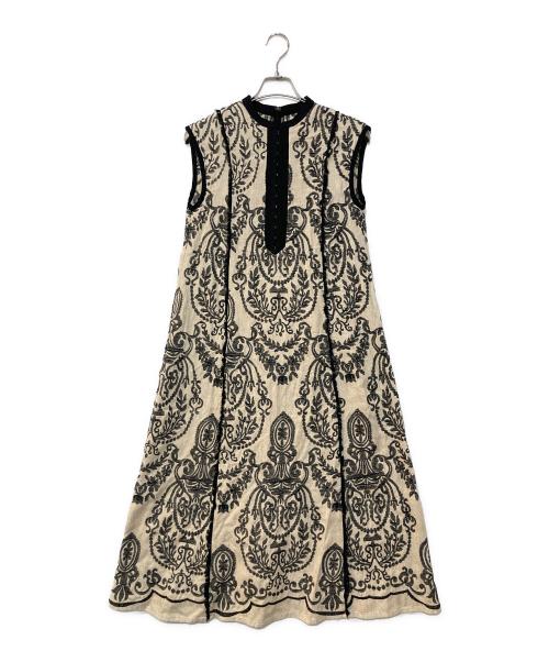 Ameri（アメリ）Ameri (アメリ) DAMASK EMBROIDERY LINEN DRESS アイボリー サイズ:Sの古着・服飾アイテム