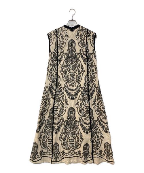 Ameri（アメリ）Ameri (アメリ) DAMASK EMBROIDERY LINEN DRESS アイボリー サイズ:Sの古着・服飾アイテム