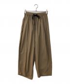 My Beautiful Landletマイビューティフルランドレット）の古着「TECH WOOL BACKWARP WIDE EASY PANTS」｜ブラウン