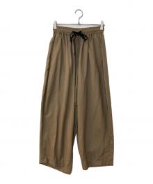 My Beautiful Landlet（マイビューティフルランドレット）の古着「TECH WOOL BACKWARP WIDE EASY PANTS」｜ブラウン