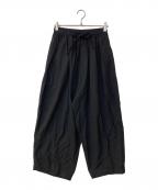 My Beautiful Landletマイビューティフルランドレット）の古着「TECH WOOL BACKWARP WIDE EASY PANTS」｜ブラック