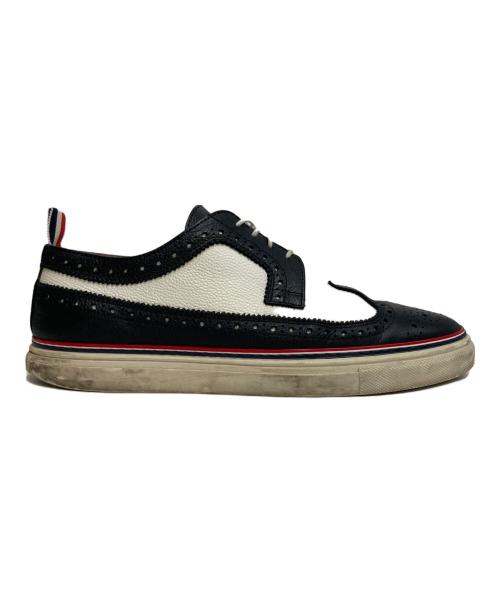 Thom Browne（トムブラウン）Thom Browne (トムブラウン) ウィングチップスニーカー ブラック×ホワイト サイズ:US9の古着・服飾アイテム