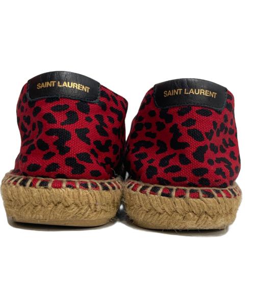 Saint Laurent Paris（サンローランパリ）Saint Laurent Paris (サンローランパリ) レオパード エスパドリーユ レッド×ブラック サイズ:43の古着・服飾アイテム