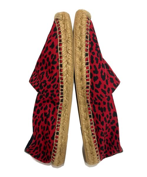 Saint Laurent Paris（サンローランパリ）Saint Laurent Paris (サンローランパリ) レオパード エスパドリーユ レッド×ブラック サイズ:43の古着・服飾アイテム