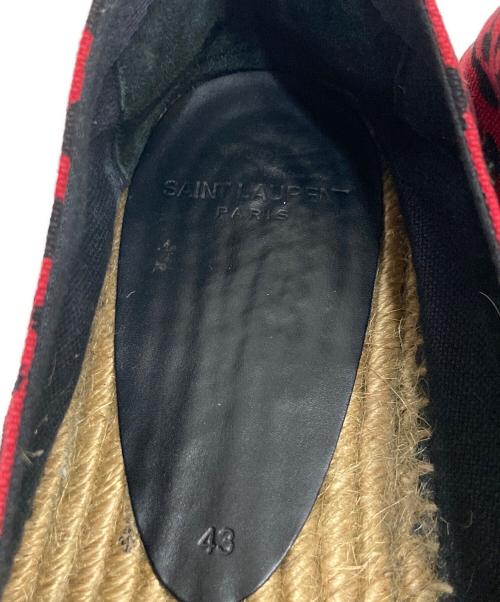Saint Laurent Paris（サンローランパリ）Saint Laurent Paris (サンローランパリ) レオパード エスパドリーユ レッド×ブラック サイズ:43の古着・服飾アイテム