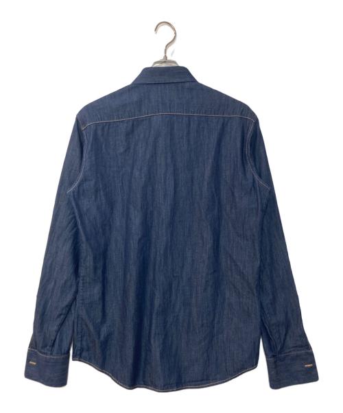 DSQUARED2（ディースクエアード）DSQUARED2 (ディースクエアード) 比翼デニムシャツ インディゴ サイズ:54の古着・服飾アイテム
