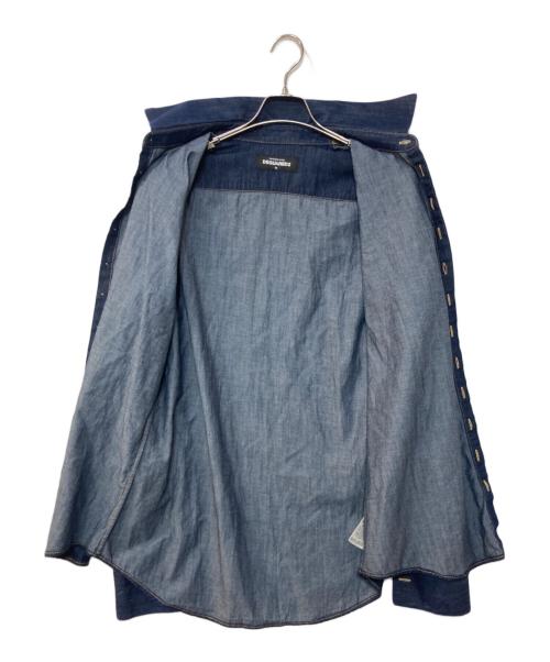 DSQUARED2（ディースクエアード）DSQUARED2 (ディースクエアード) 比翼デニムシャツ インディゴ サイズ:54の古着・服飾アイテム